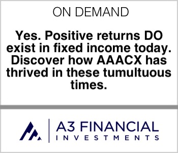 A3 Financial - Yes. Positive returns DO exist in fixed income today. Discover how AAACX has thrived in these tumultuous times.