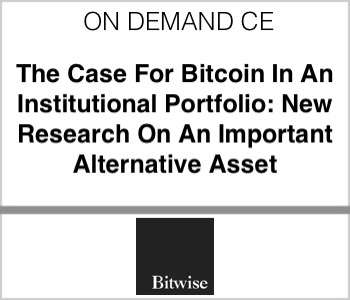 Bitwise - The Case For Bitcoin In An Institutional Portfolio: New Research On An Important Alternative Asset