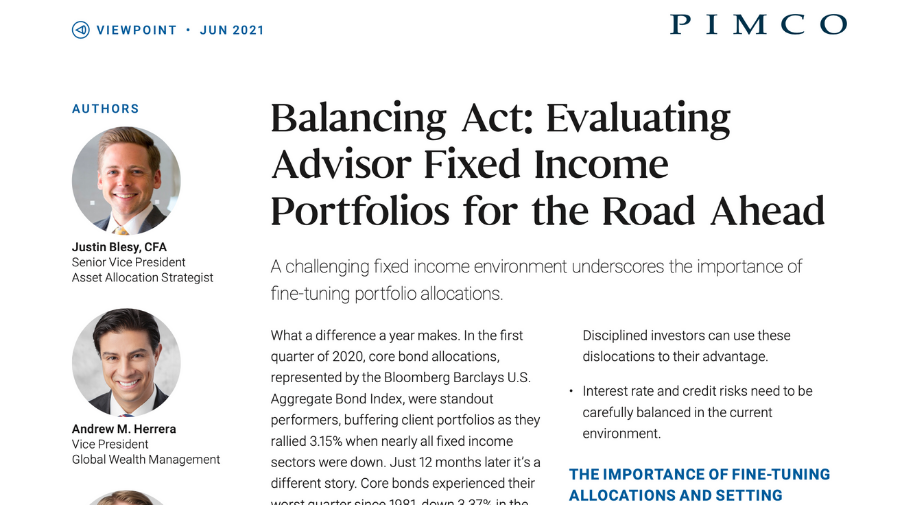 Balancing Act: Evaluating Advisor Fixed Income Portfolios for the Road Ahead