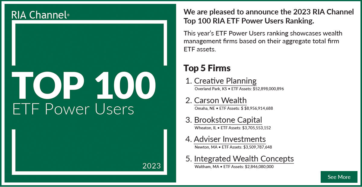 RIA Channel Announces 2023 Top 100 RIA ETF Power Users Ranking